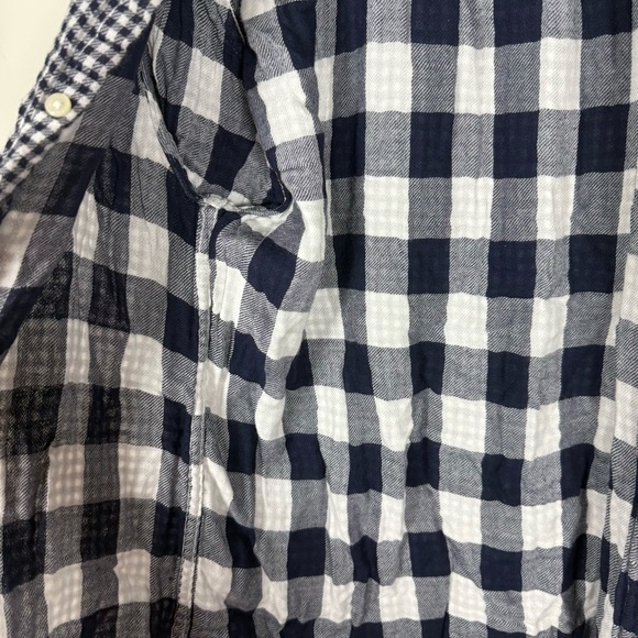 J. Crew Navy and White Gingham Shirt - Picture 4 of 9
